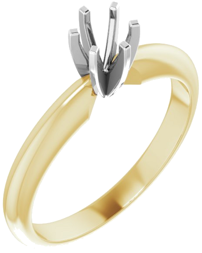 Sužadėtuvių Žiedas „Light Solitaire“ 585 Baltojo Ir Geltonojo Aukso Round 4mm x 4.1mm (1)