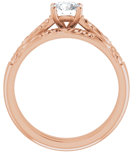 Sužadėtuvių Žiedas „Solitaire“ 10k rose gold Round 5.5mm (7)