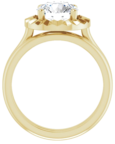 Sužadėtuvių Žiedas „Solitaire Geometric“ 14k yellow gold Round 8mm (7)