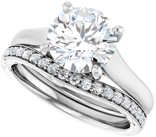 14K White 8 mm Round Solitaire Engagement Ring Mounting (10)