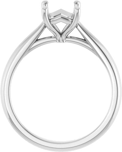 Sužadėtuvių Žiedas „Solitaire“ 14k white gold Emerald 8mm x 6mm (2)