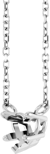 14K White 5 mm Heart Solitaire 18  Necklace (2)