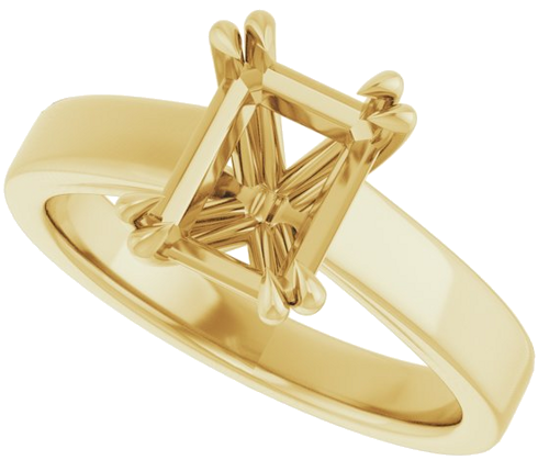 Sužadėtuvių Žiedas „Solitaire“ 585 Geltonojo Aukso Emerald 8mm x 6mm (5)