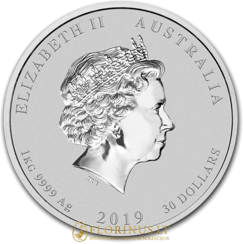 1 kg Kiaulės metai 2019 (Lunar II) Australija sidabrinė moneta (3)