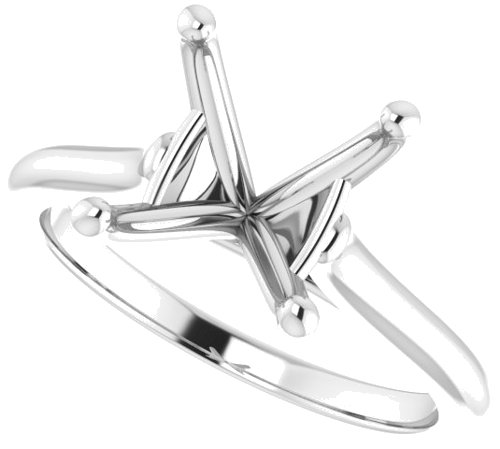 14K X1 White 10 mm Round Solitaire Engagement Ring Mounting (5)