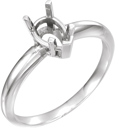 14K White 7x5 mm Pear 5-Prong Solitaire Ring Mounting (1)