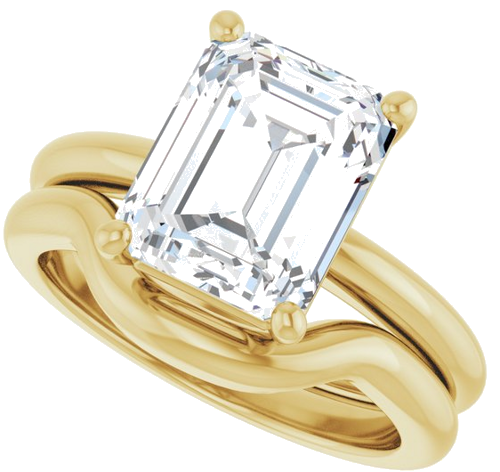 Sužadėtuvių Žiedas 14k yellow gold Emerald 10mm x 8mm (10)