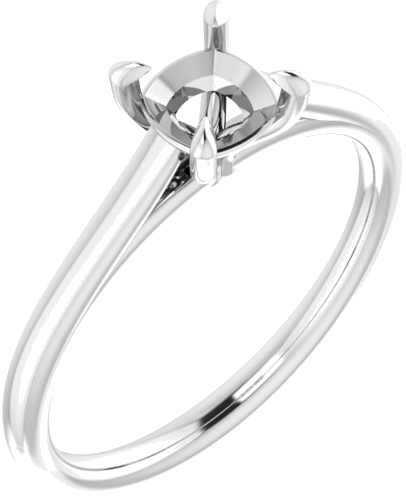 14K White  5 mm Cushion Solitaire Engagement Ring Mounting (1)