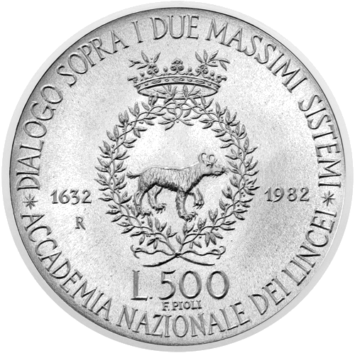 500 Lire Galileo Galilei 1982 Italy Silver Coin (2)