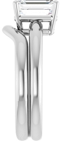 Sužadėtuvių Žiedas „Solitaire“ 585 Baltojo Aukso Emerald 8mm x 6mm (9)