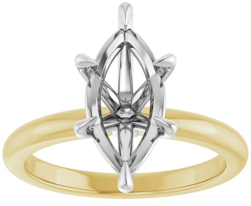 Sužadėtuvių Žiedas „Solitaire“ 14k yellow/white gold Marquise 13mm x 6.5mm (3)