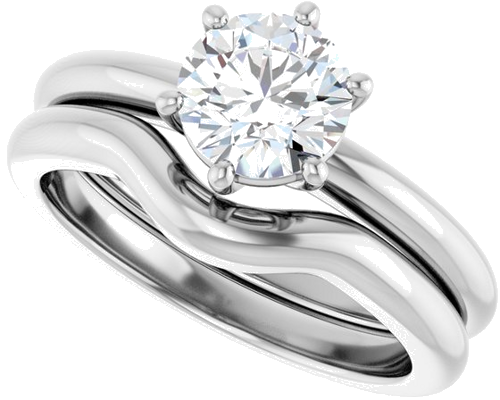 Sužadėtuvių Žiedas 14k white gold Round 6.5mm (10)