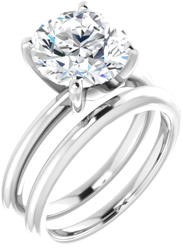 Platinum  9.4 mm Round Solitaire Engagement Ring Mounting (6)