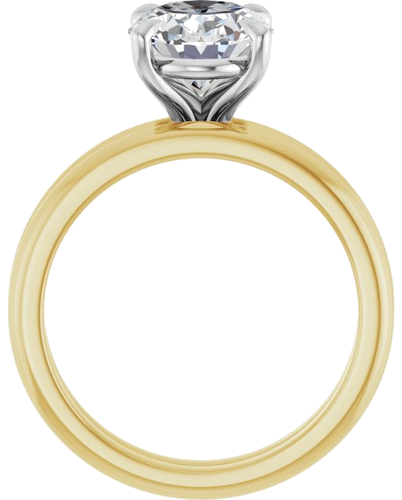 Sužadėtuvių Žiedas 585 Baltojo Ir Geltonojo Aukso Oval 10mm x 8mm (7)