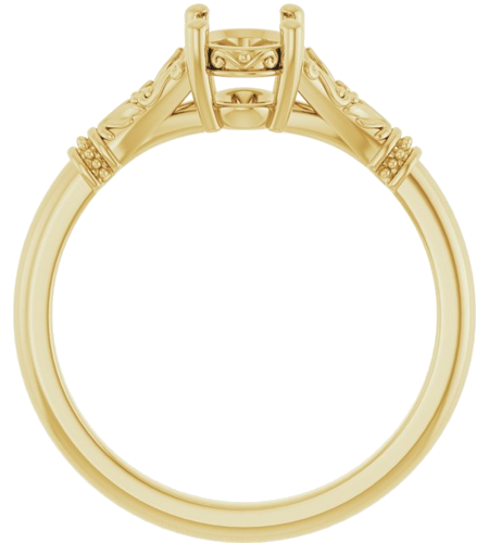 14K Yellow 7x5 mm Oval Solitaire Engagement Ring Mounting (2)