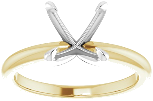 Sužadėtuvių Žiedas „Claw-Prong Solitaire“ 14k yellow/white gold Square 6mm (3)