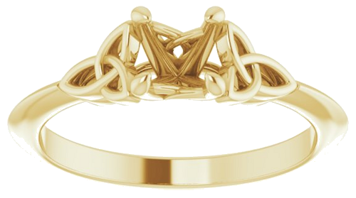 Sužadėtuvių Žiedas „Celtic-Inspired Solitaire“ 585 Geltonojo Aukso Round 5.2mm (3)