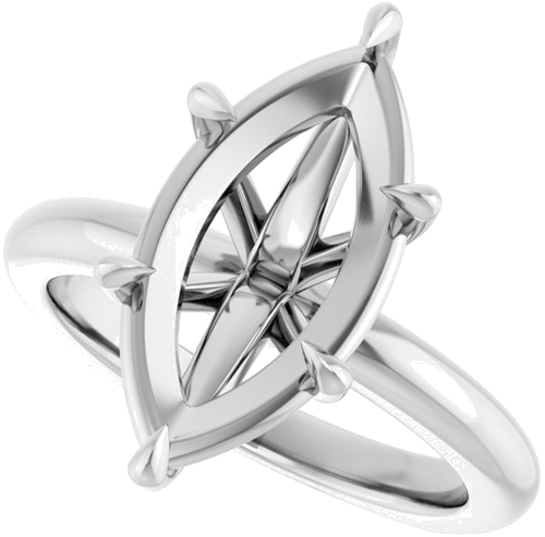 Sužadėtuvių Žiedas „Claw-Prong Euro Shank“ 14k white gold Marquise 16mm x 8mm (5)
