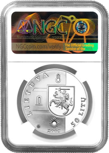 2007 Panemune Castle Lithuania 50 litas silver coin PF 69 ULTRA CAMEO (2)