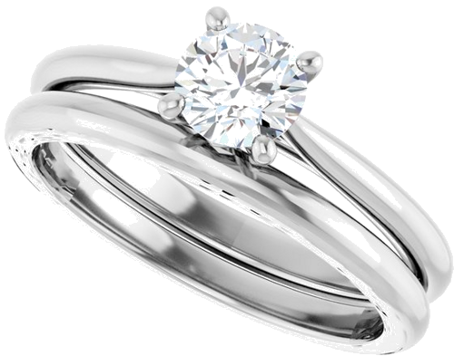 Sužadėtuvių Žiedas „Solitaire“ 10k white gold Round 5.2mm (10)