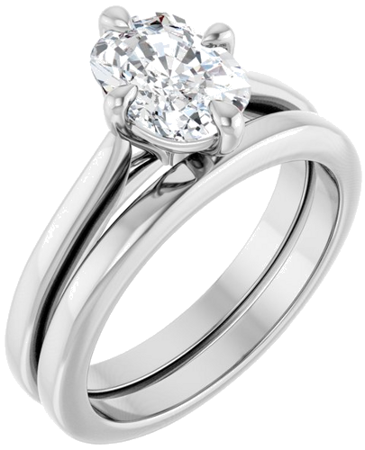 Sužadėtuvių Žiedas „Solitaire“ 14k white gold Elongated Cushion 8mm x 6mm (6)