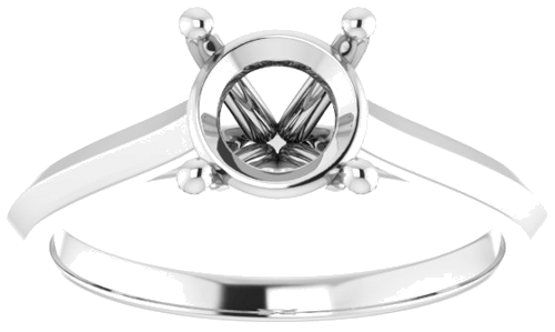 14K White 7 mm Round Solitaire Engagement Ring Mounting (3)