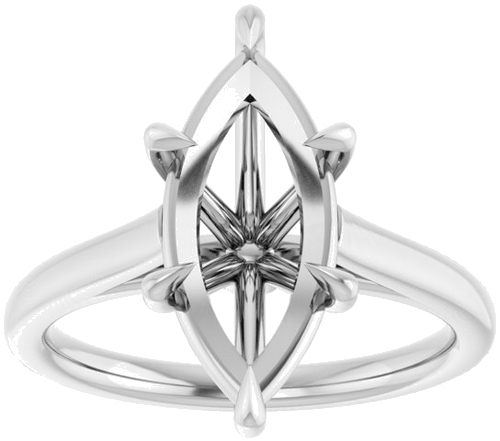 Sužadėtuvių Žiedas „Claw-Pong“ 14k white gold Marquise 15mm x 7mm (3)