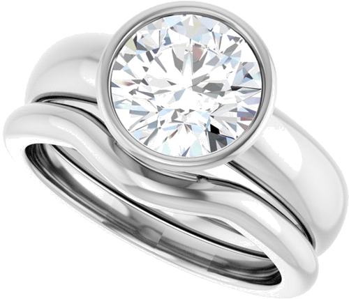 14K White 8.2 mm Round Engagement Ring Mounting (10)