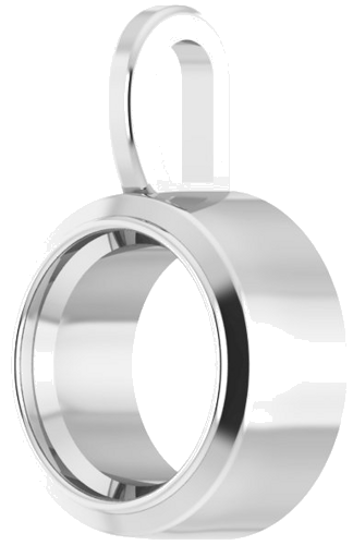 14K White 9 mm Round Bezel-Set Pendant Mounting (2)