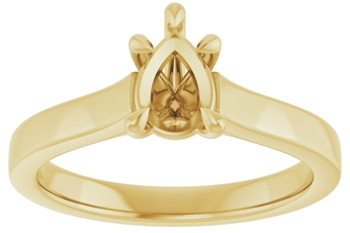 Sužadėtuvių Žiedas „Claw-Prong“ 14k yellow gold Pear 7mm x 5mm (3)