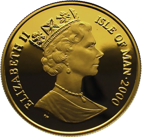 Isle of Man 1/5 Crown Elizabeth II 100th Birthday gold coin (1)