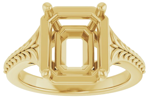 Sužadėtuvių Žiedas „Solitaire“ 14k yellow gold Emerald 10mm x 8mm (3)