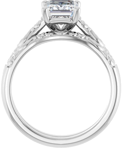 10K White 8x6 mm Emerald Solitaire Engagement Ring Mounting (7)