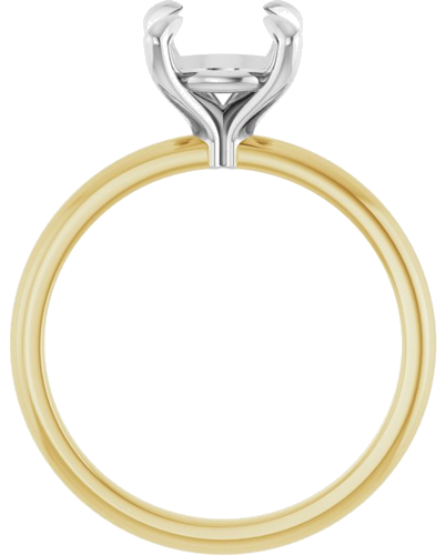 14K Yellow White 8 mm Round Engagement Ring Mounting (2)