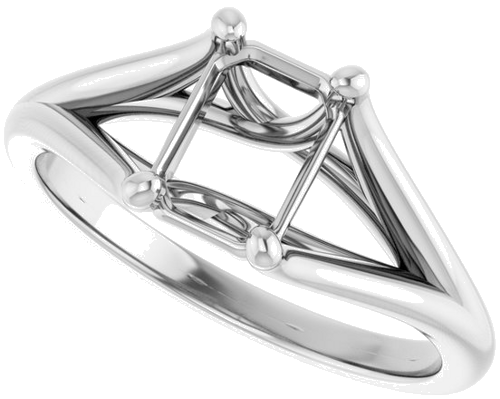 Sužadėtuvių Žiedas „Solitaire“ 14k white gold Emerald 7mm x 5mm (5)