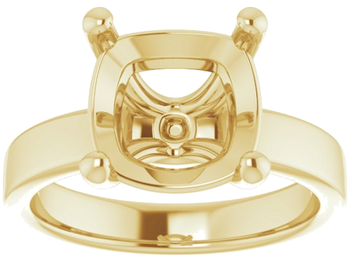 Sužadėtuvių Žiedas „Solitaire“ 14k yellow gold Cushion 10mm (3)