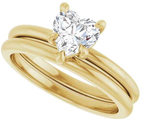 14K Yellow 6x6 mm Heart Solitaire Engagement Ring Mounting (9)