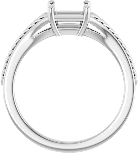 Sužadėtuvių Žiedas „Solitaire“ 14k white gold Square 5mm (2)