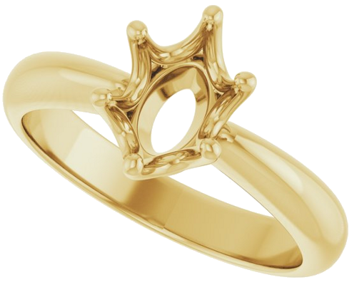 Sužadėtuvių Žiedas „Solitaire Crown-Inspired“ 14k yellow gold Oval 8mm x 6mm (5)