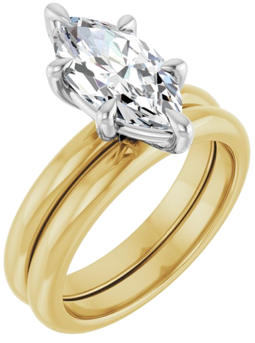 Sužadėtuvių Žiedas „Claw-Prong“ 14k yellow/white gold Marquise 13mm x 6.5mm (6)