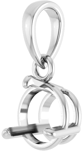Pakabukas „Round 3-Prong“ 14k white gold Round 6.5mm (2)