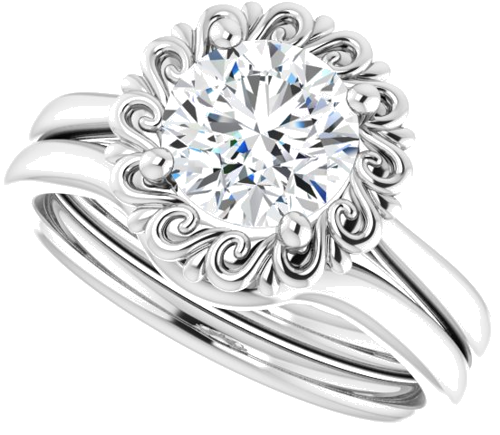 Sužadėtuvių Žiedas „Solitaire“ 950 Platinos Round 7mm (10)