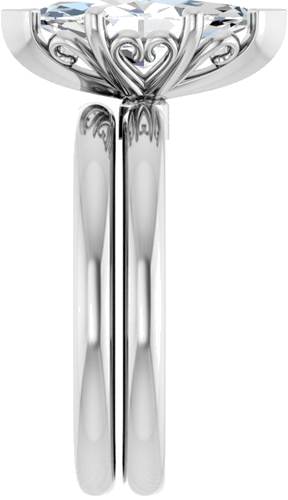 Sužadėtuvių Žiedas „Solitaire“ 950 Platinos Marquise 13mm x 6.5mm (9)