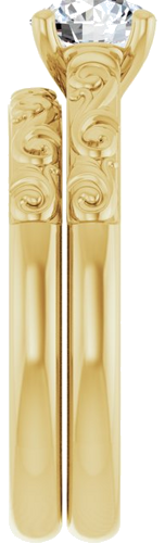 Sužadėtuvių Žiedas „Solitaire“ 14k yellow gold Round 5.8mm (9)