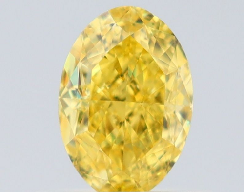 0.65 carat Fancy Vivid Yellow-VS2 Natūralus Oval Deimantas (1)