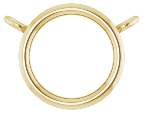 14K Yellow 5 mm Round Rose-Cut Bezel-Set Necklace Center (1)