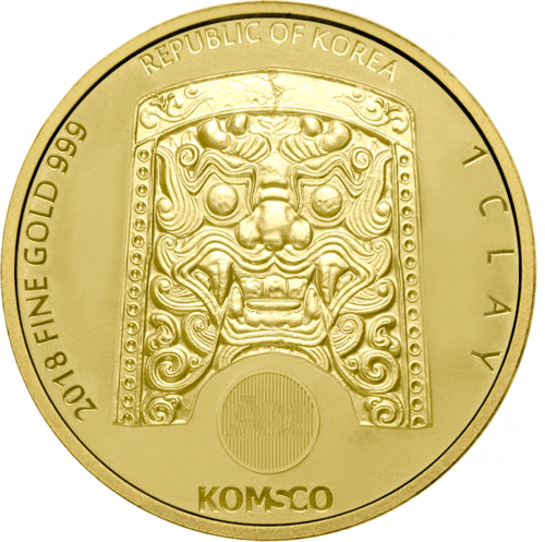 1/10 oz Clay Chiwoo Cheonwang South Korea gold coin (2)
