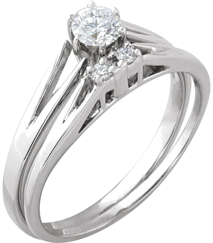 Sužadėtuvių Žiedas „Solitaire“ 14k white gold Round 4.1mm (7)