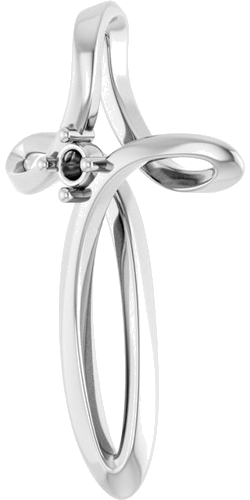 Pakabukas „Family Cross“ 14k white gold Round 2mm (2)
