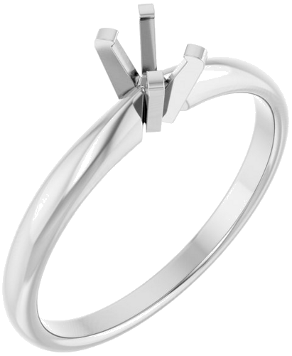 14K White 5.5 x 3.5 mm Oval Solitaire Engagement Ring Mounting (1)
